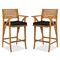 Best Choice Products Set of 2 Outdoor Acacia Wood Bar Stools Bar Chairs w/ Weather-Resistant Cushions